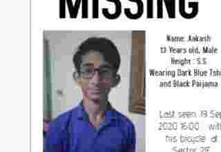 Aakash missing from Gurugram Haryana