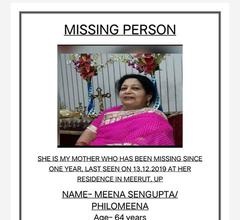 Meena Sengupta missing from Meerut Uttar Pradesh