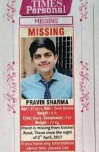 Pravin Sharma missing from Thane Maharashtra