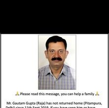 Gautam Gupta missing from Pitampura, Delhi New Delhi